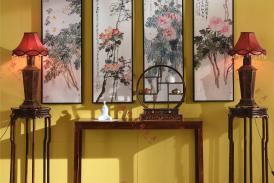 大紅酸枝四平面琴桌
