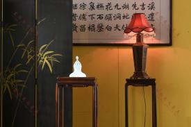 大紅酸枝明式圓腿花架